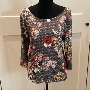 Peck & Peck Floral Blouse - Black and Multicolor